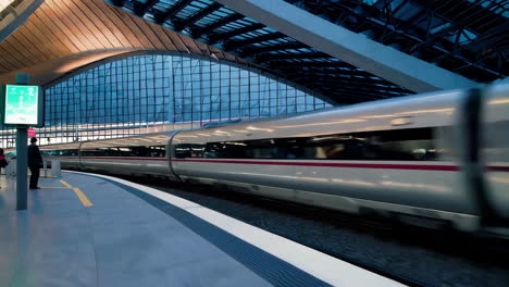 high-speed train at modern station