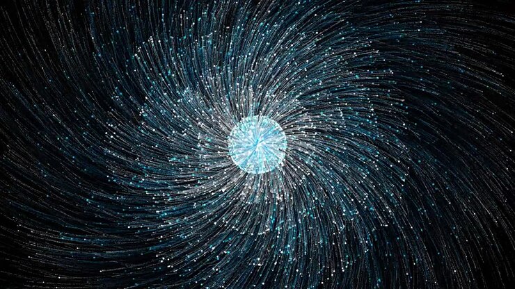Explosion de particules abstraite