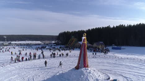 maslenitsa celebration at a ski resort