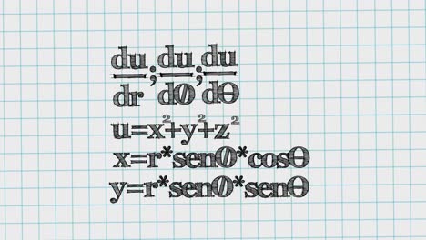 animazione di equazioni matematiche in movimento su sfondo bianco