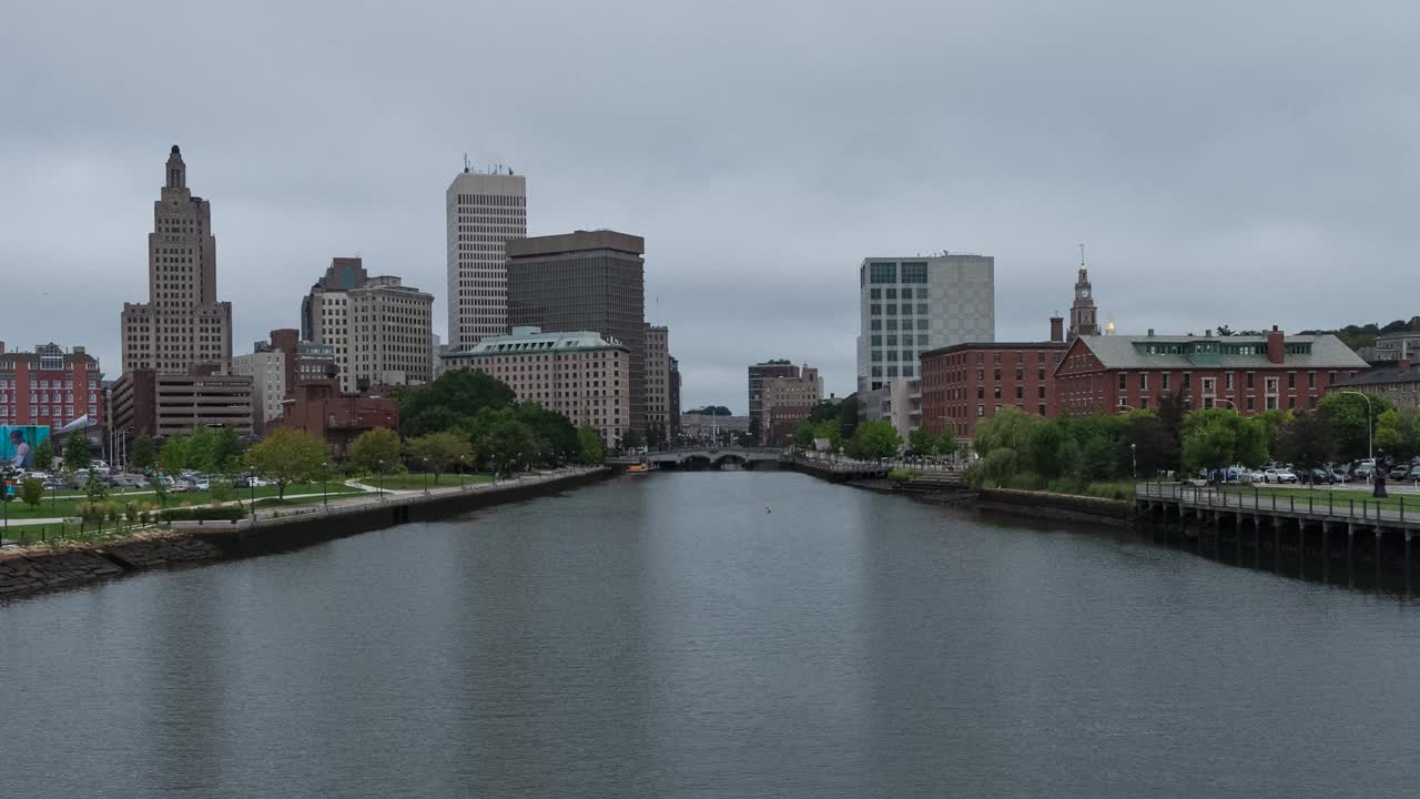 뉴잉글랜드의 프로비던스 로드 아일랜드 스카이라인의 타임 ⁇ 스