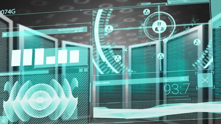 Animation of digital computer interface screens scanning