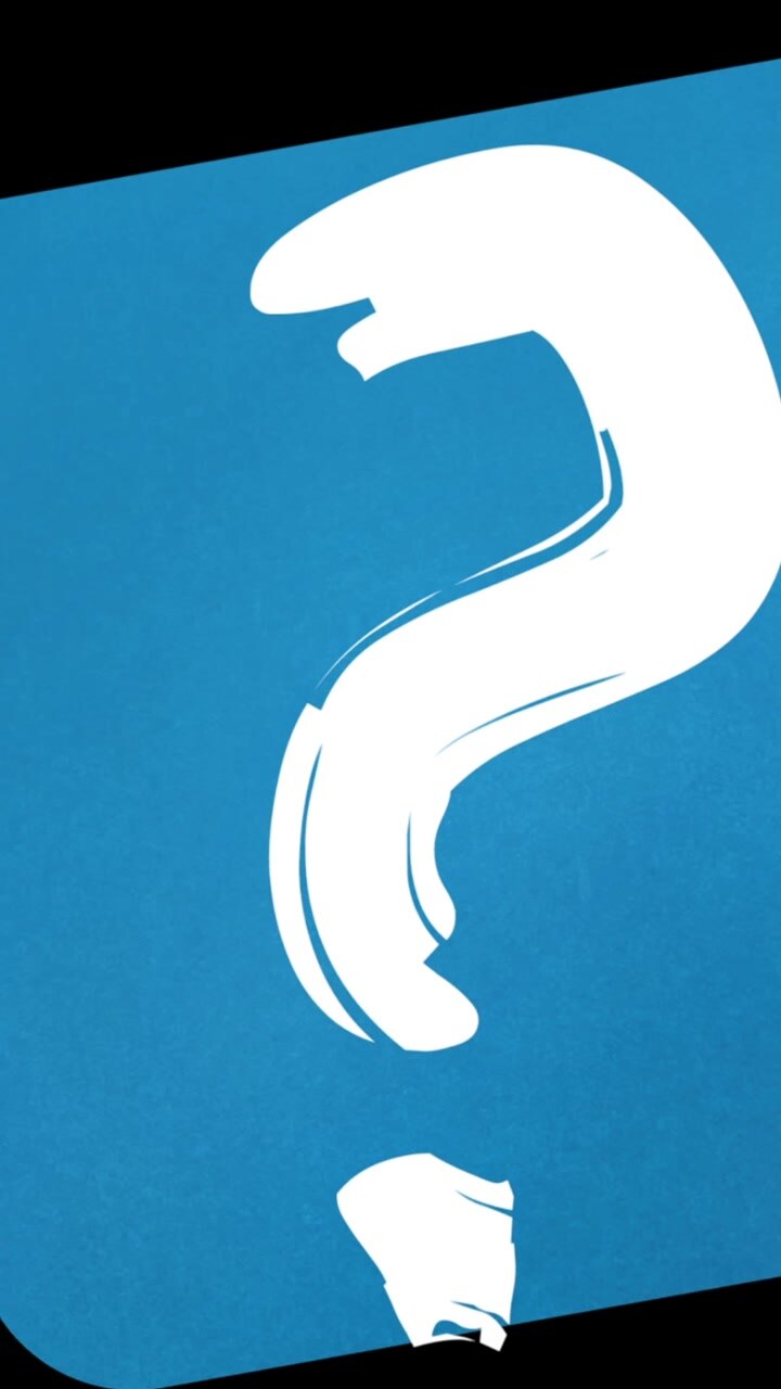 Animation of question mark in speech bubble on black background