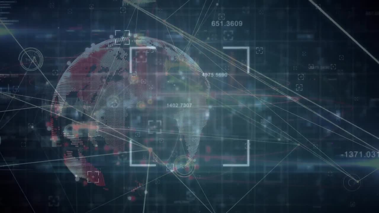 Animation of diverse data processing over globe