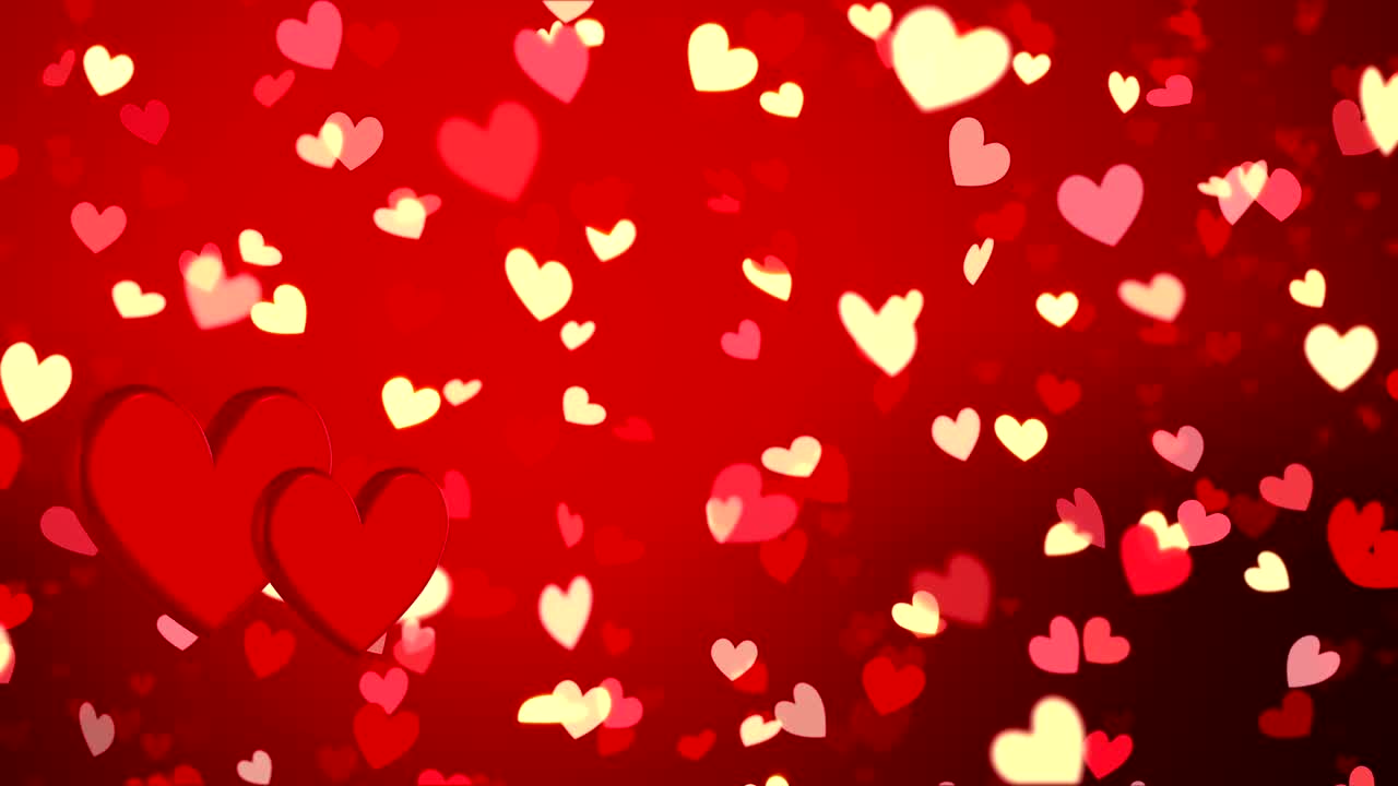 Sfondo romantico con cuori e coriandoli dorati. Buon San Valentino o matrimonio