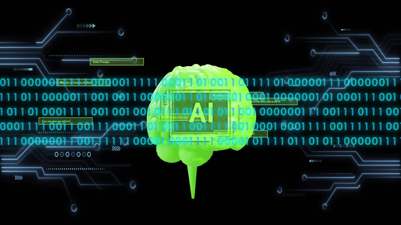 이진 코딩 데이터 프로세싱의 애니메이션