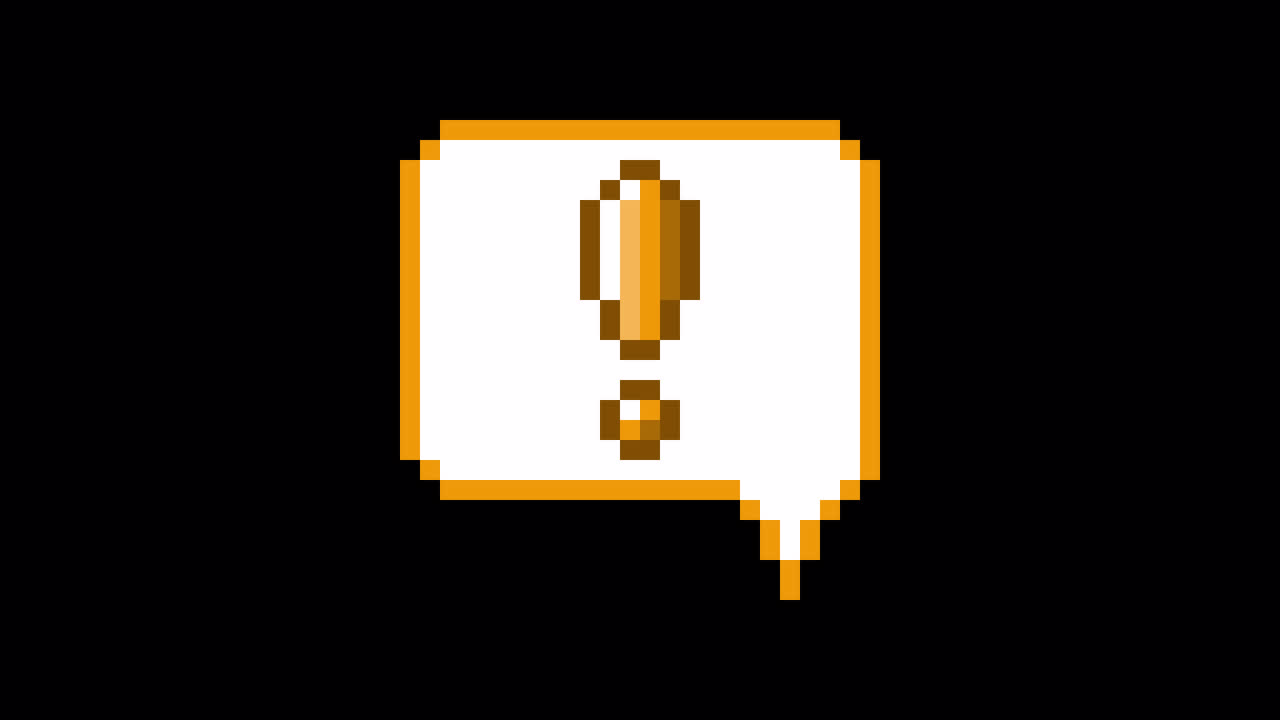 Pixel art animation icon speech bubble exclamation mark (8)