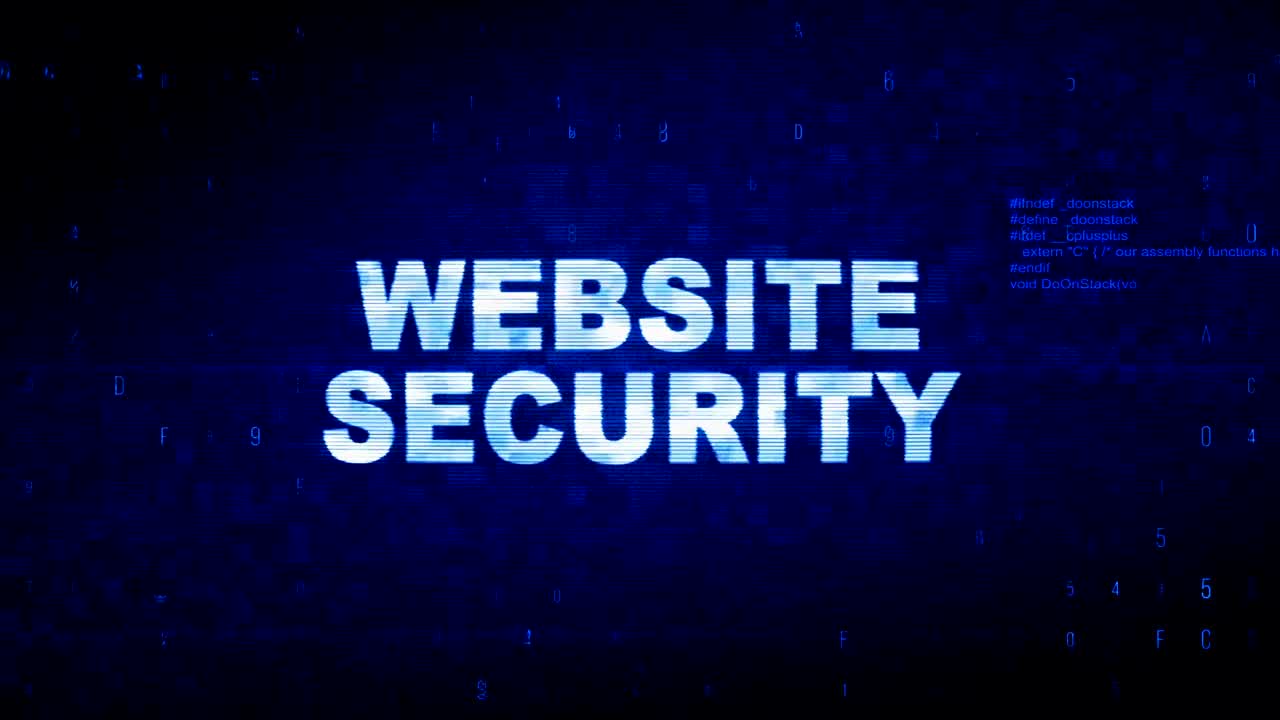 texto de seguridad del sitio web ruido digital contracción glitch distorsión efecto error animación.