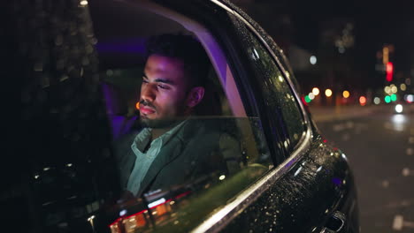 Man in Car at Night