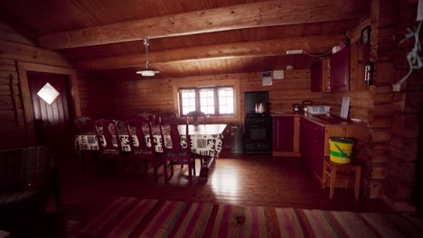 mountain cabin kitchen and dining table