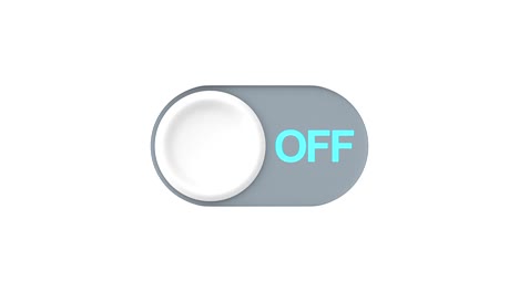 button on and off on white background. 3d illustration