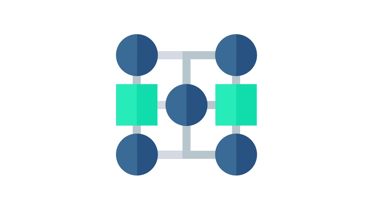 Animated Abstract Network Grid with Connecting Nodes