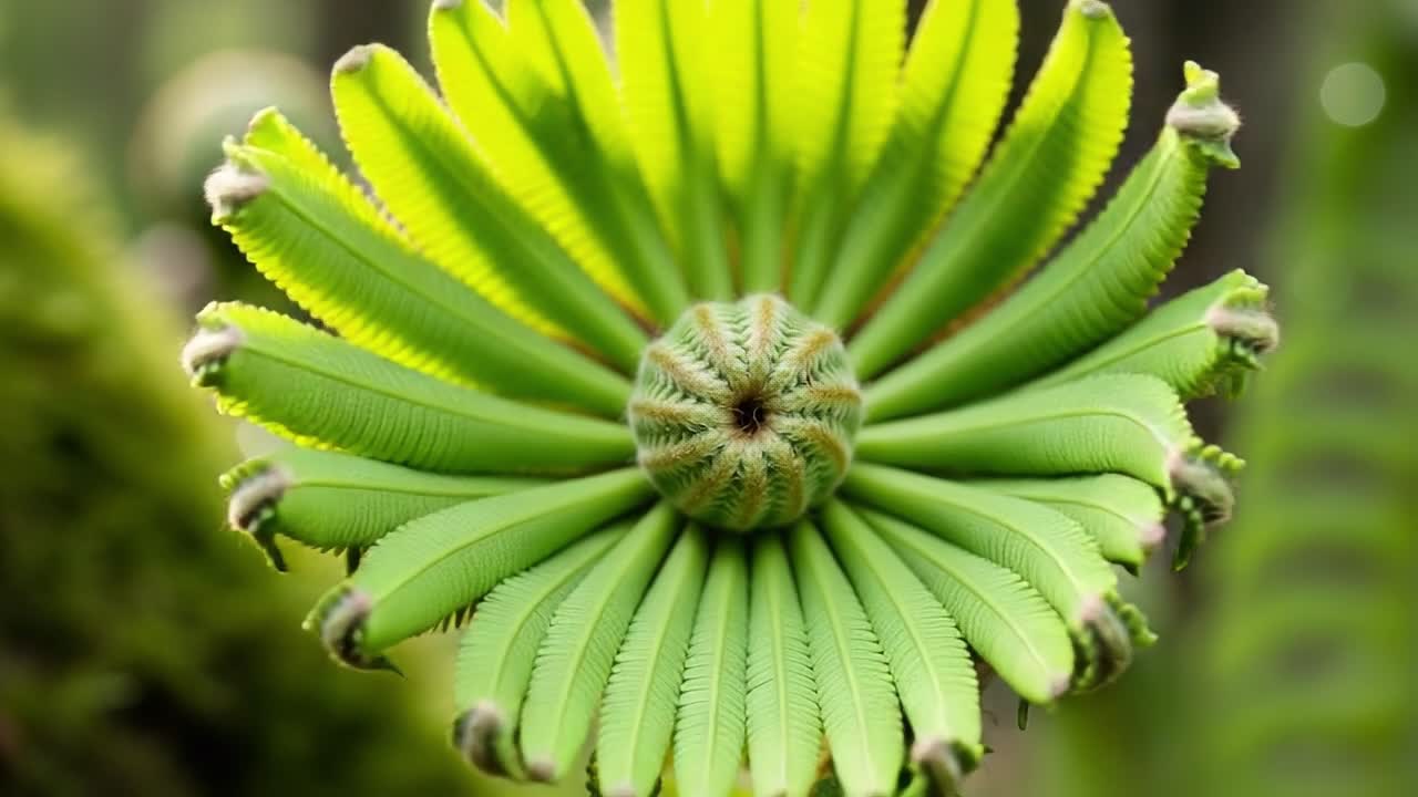 Exploring the Fascinating and Intricate Growth Stages of a Fern: From Spiraled Fronds to Radiant Green Leaves Displaying Nature's Beauty