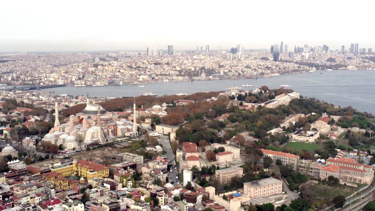 vista aérea de la hagia sophia en estambul, turquía