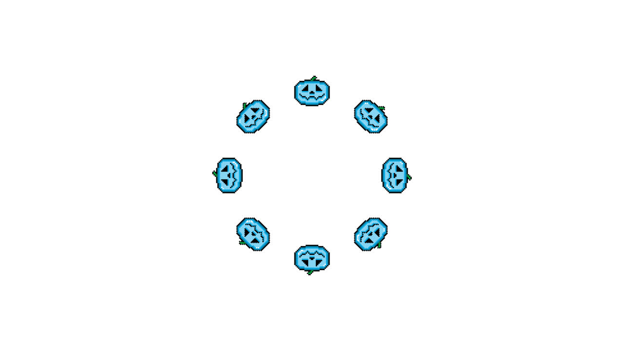 Pixel Art Jack o lantern Spinning Circle Animated Overlay Transparent 30fps (3)