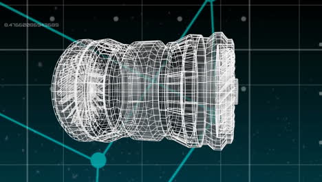 modelo digital 3d de una turbina de avión