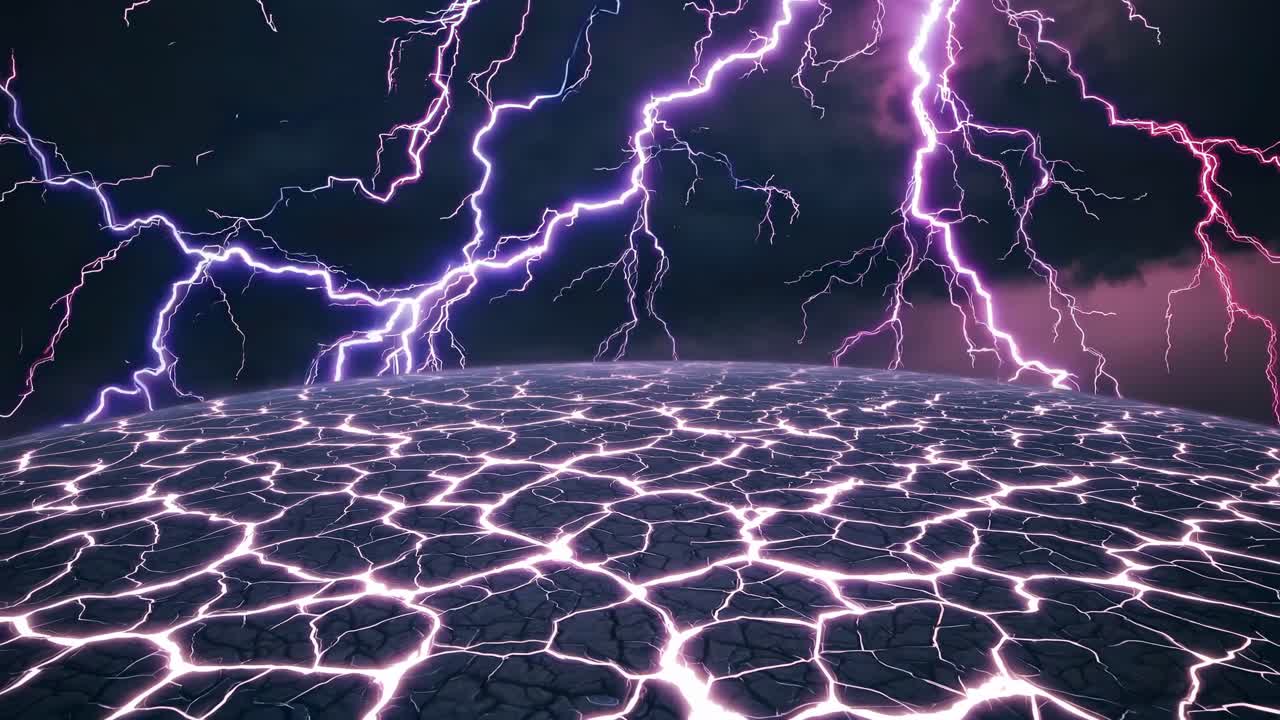 Dramatic Storm Over Cracked Earth