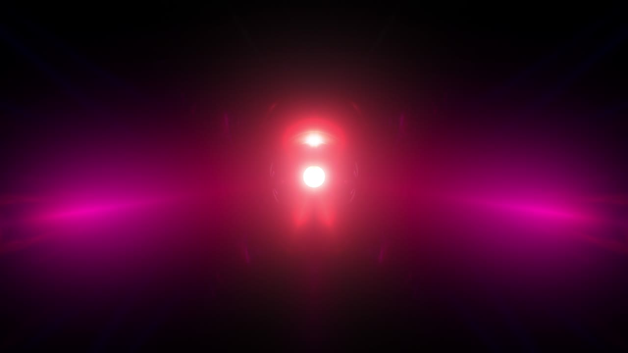Abstract colorful neon glowing red pink hypnotic rays and lines motion forming star shape patterns and exploding. 4K 3D seamless looping abstract creative kaleidoscope bright burst neon light VJ loop background