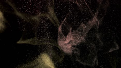 colorful glitter and smoke dust particles