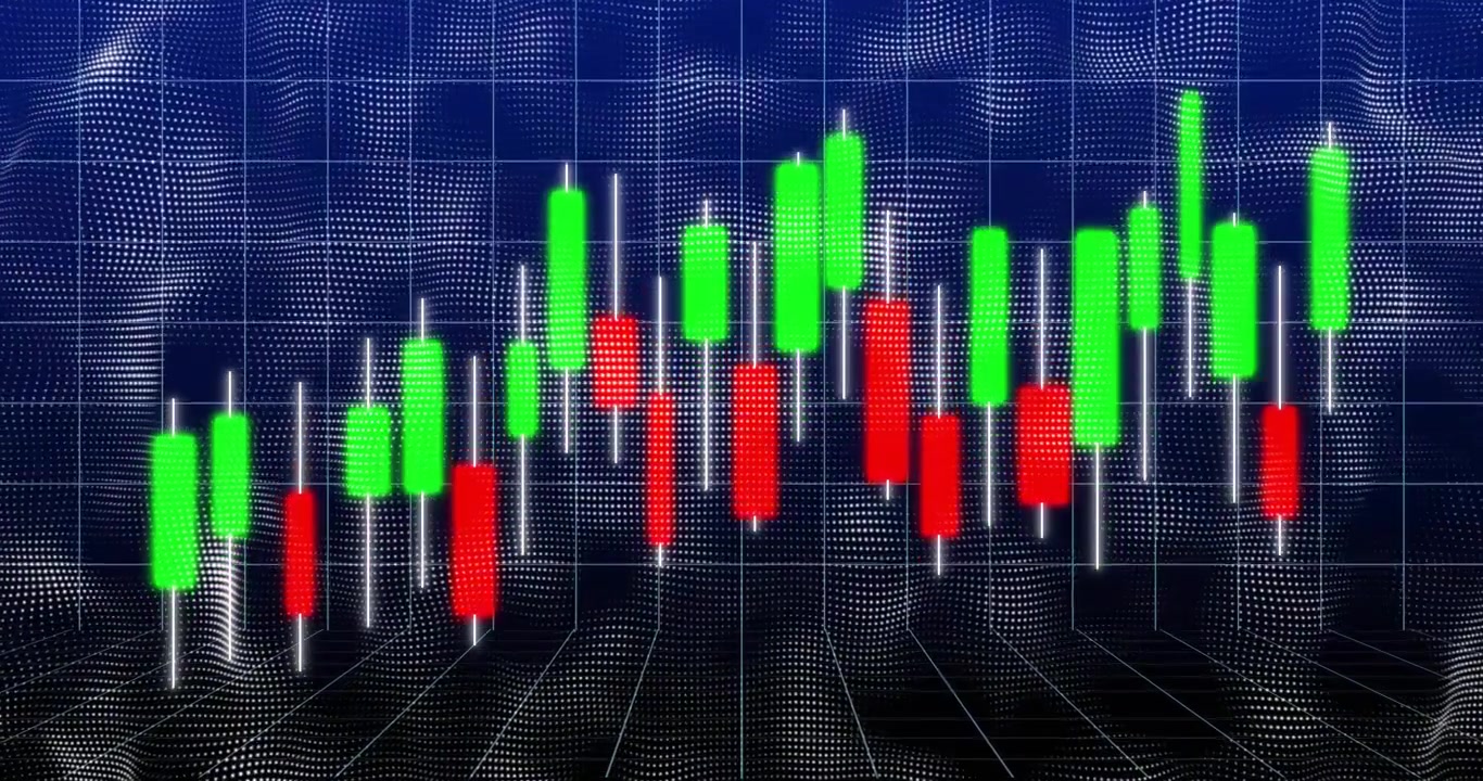 Animated Financial Candlestick Chart Showing Market Trends