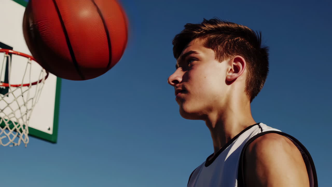 Teenage Basketball Player in Action