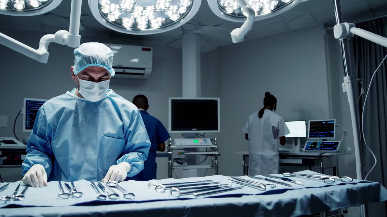 Surgeons and medical staff in an operating room