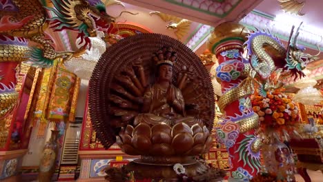 chinese ancient holy god statue, close up