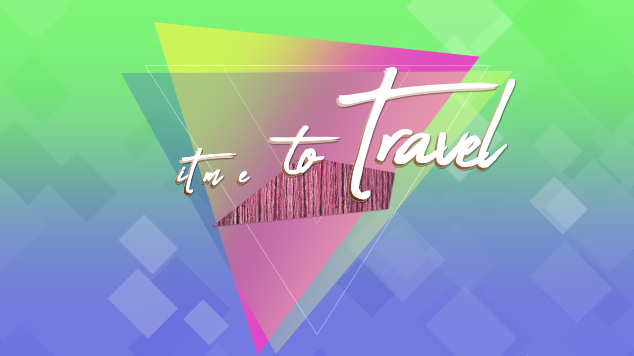 기하학적 삼각형이 있는 나무 위를 여행할 시간