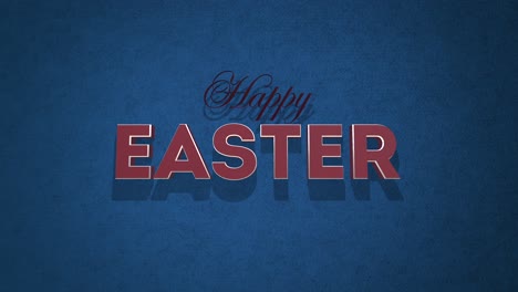 Retro-red-Happy-Easter-text-on-blue-vintage-texture-in-80s-style
