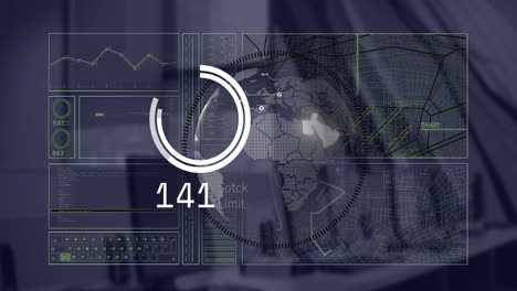 Animación-Del-Procesamiento-De-Datos-Financieros-Sobre-El-Escritorio-De-La-Oficina