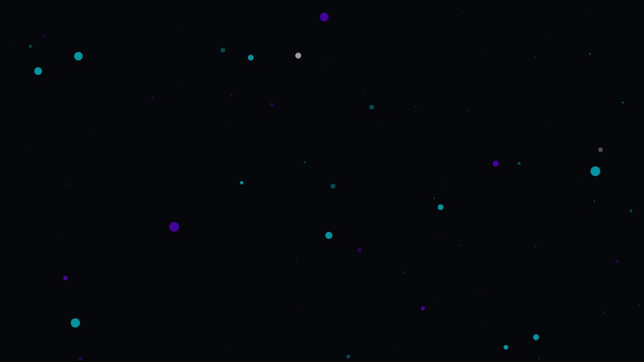 Abstract Motion Background with Floating Teal and Purple Particles