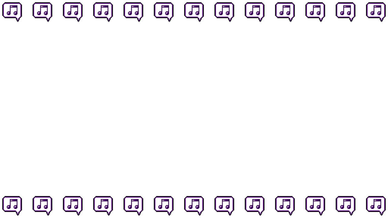 Pixel Art Speech bubble icon Eighth notes Frame Animated Overlay 1080p Transparent 30 fps (7).mov