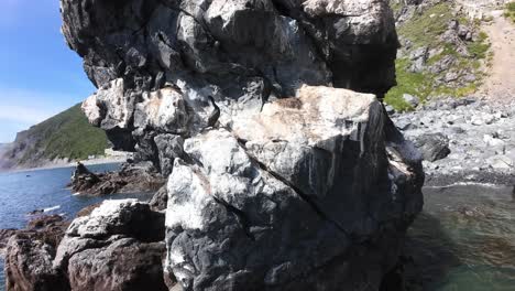 cormorants perch on rocky cliffs while the sun shines over a calm ocean, revealing nature's beauty