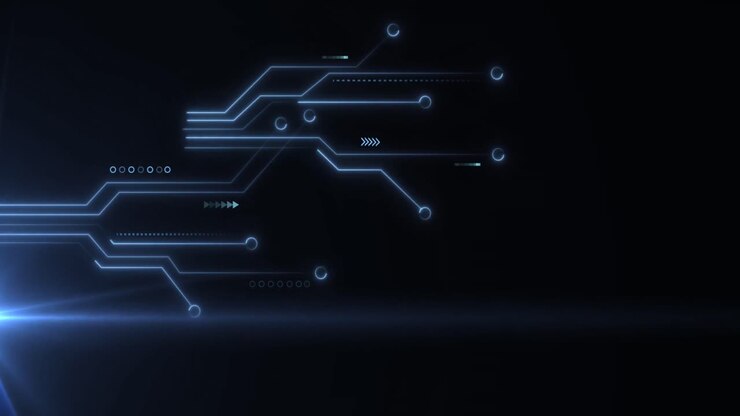 Animation of data processing over computer circuit board