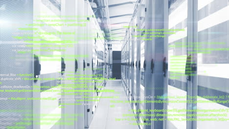 animation of data processing over server room