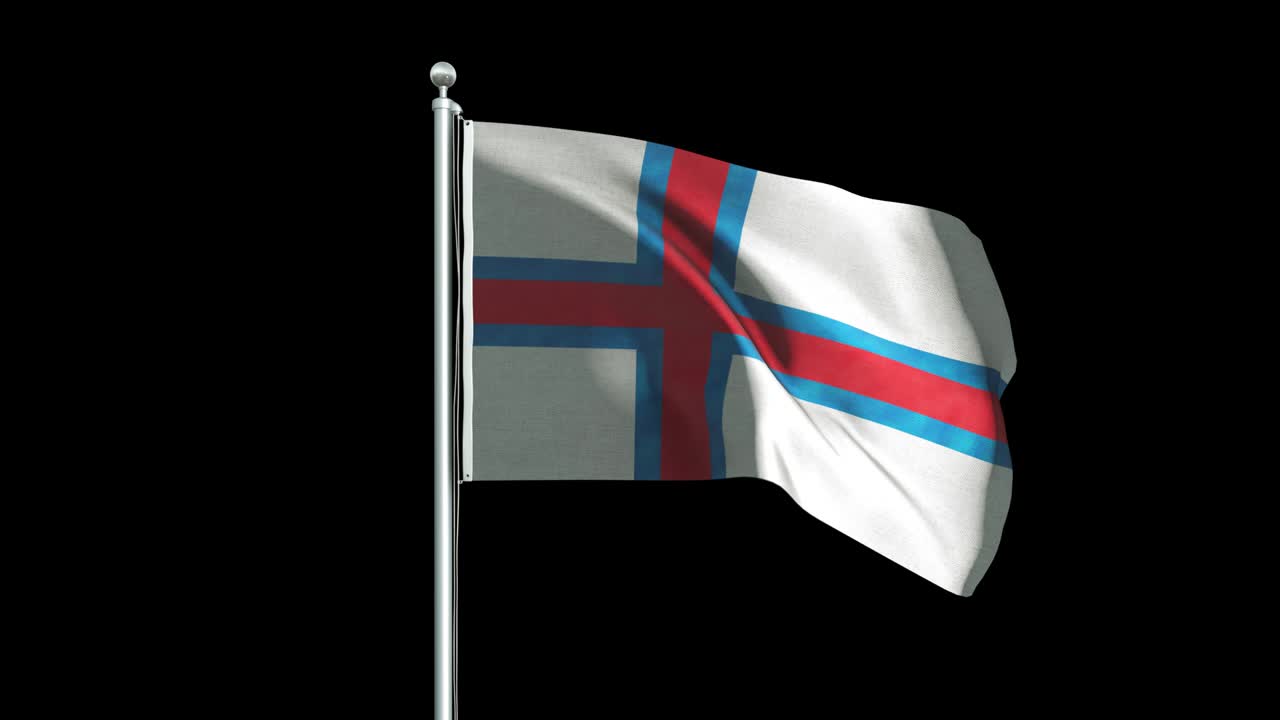 bandera de las islas feroe fondo de animación 4k