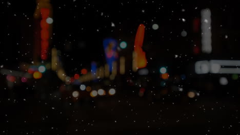 animación de la nieve cayendo sobre un fondo borroso