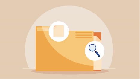 animación de datos de archivos de carpetas