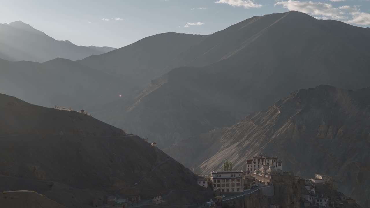 Sunrise over a Himalayan Monastery