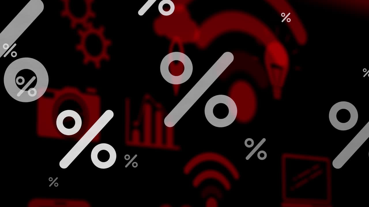 animación del porcentaje sobre los iconos de los medios