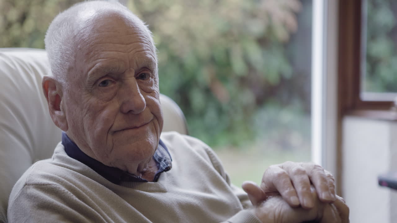 Portrait of an Elderly Man Relaxing at Home