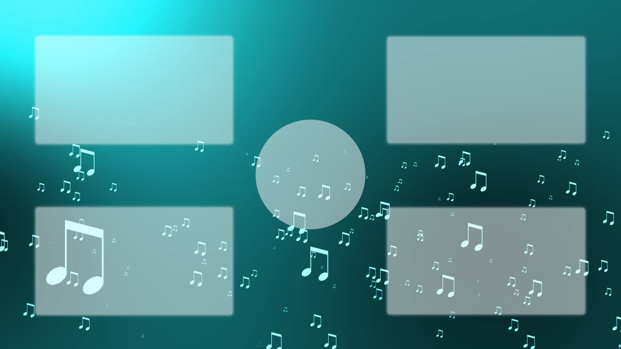 음악적 노트 입자 분류 엔드 카드 엔딩 스크린 모션 그래픽