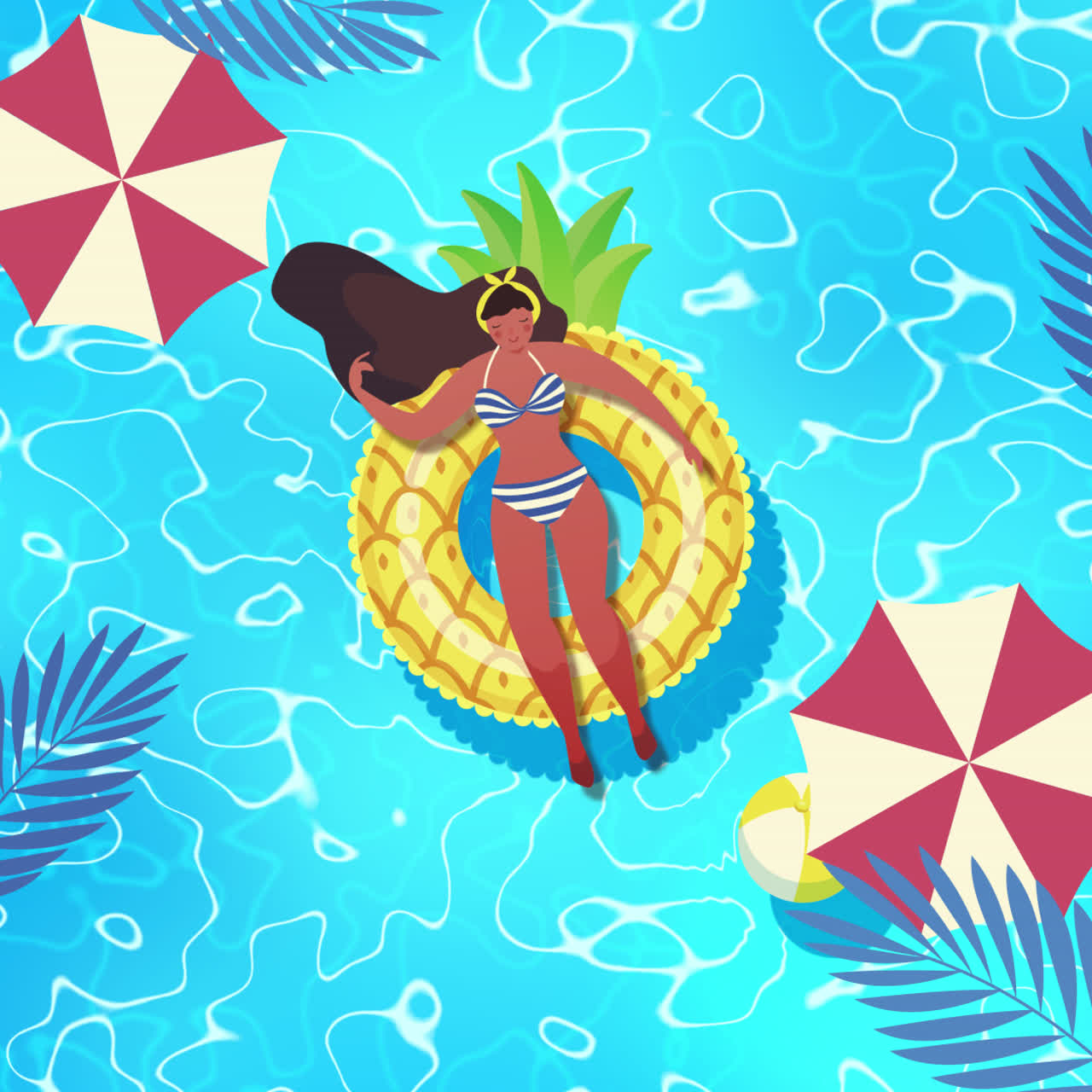 Woman Relaxing in a Pool