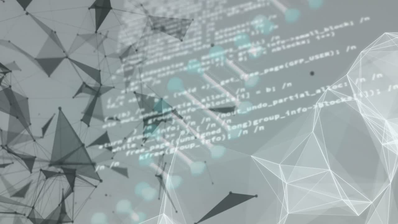 연결 네트워크와 함께 dna 스트랜드의 애니메이션