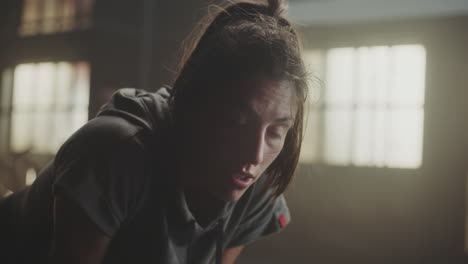 woman resting after intense workout