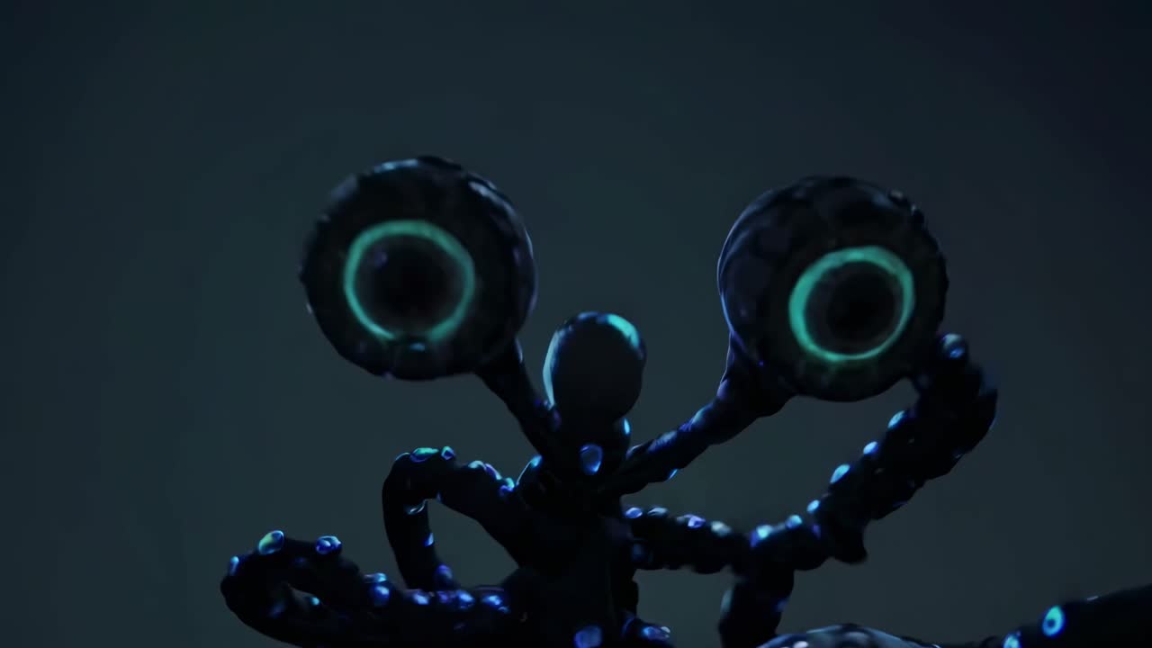 Alien creature with glowing eyes