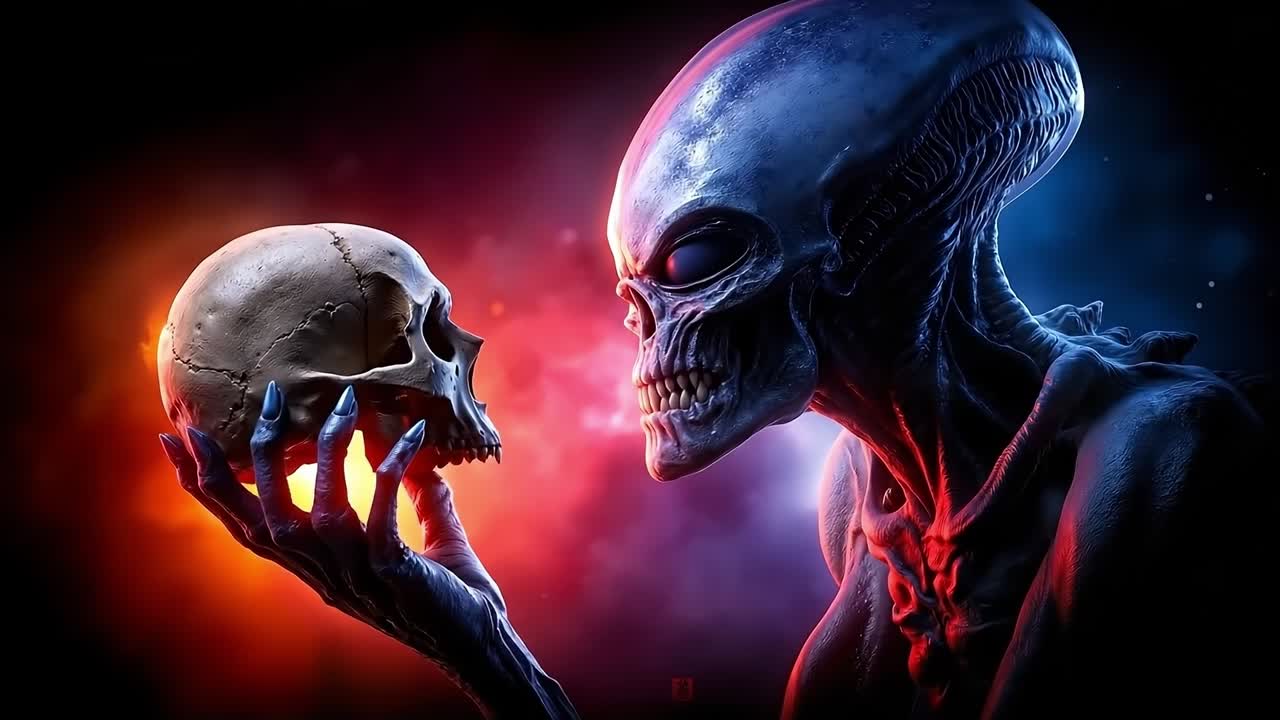 Alien vs skull wallpapers hd