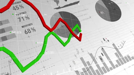 animación del procesamiento de datos sobre cuadrícula y fondo blanco