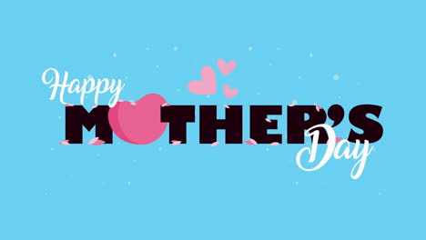 happy mothers day lettering with heart and petals