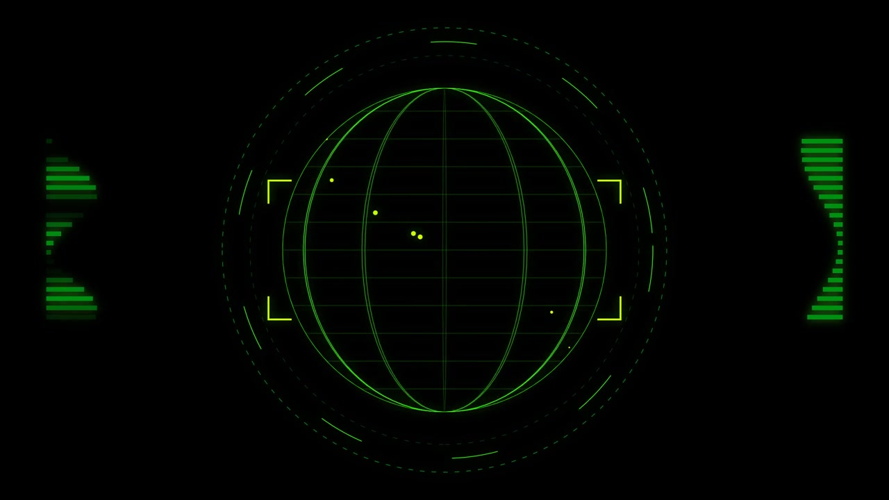 Interfaccia Digitale a Globo Radar con Movimento di Scansione